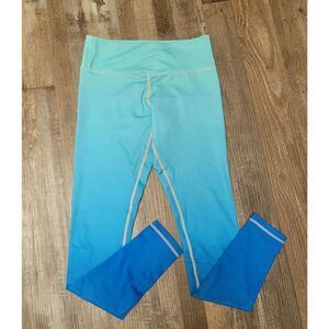 Flexi Lexi Blue Ombre Yoga Leggings Women's Size Small High Rise Waistband